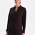 Dark Brown KNITTING DETAIL POLO NECK T-SHIRT