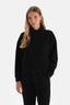 Black HIGH COLLAR ZIPPER MODAL SWEATSHIRT
