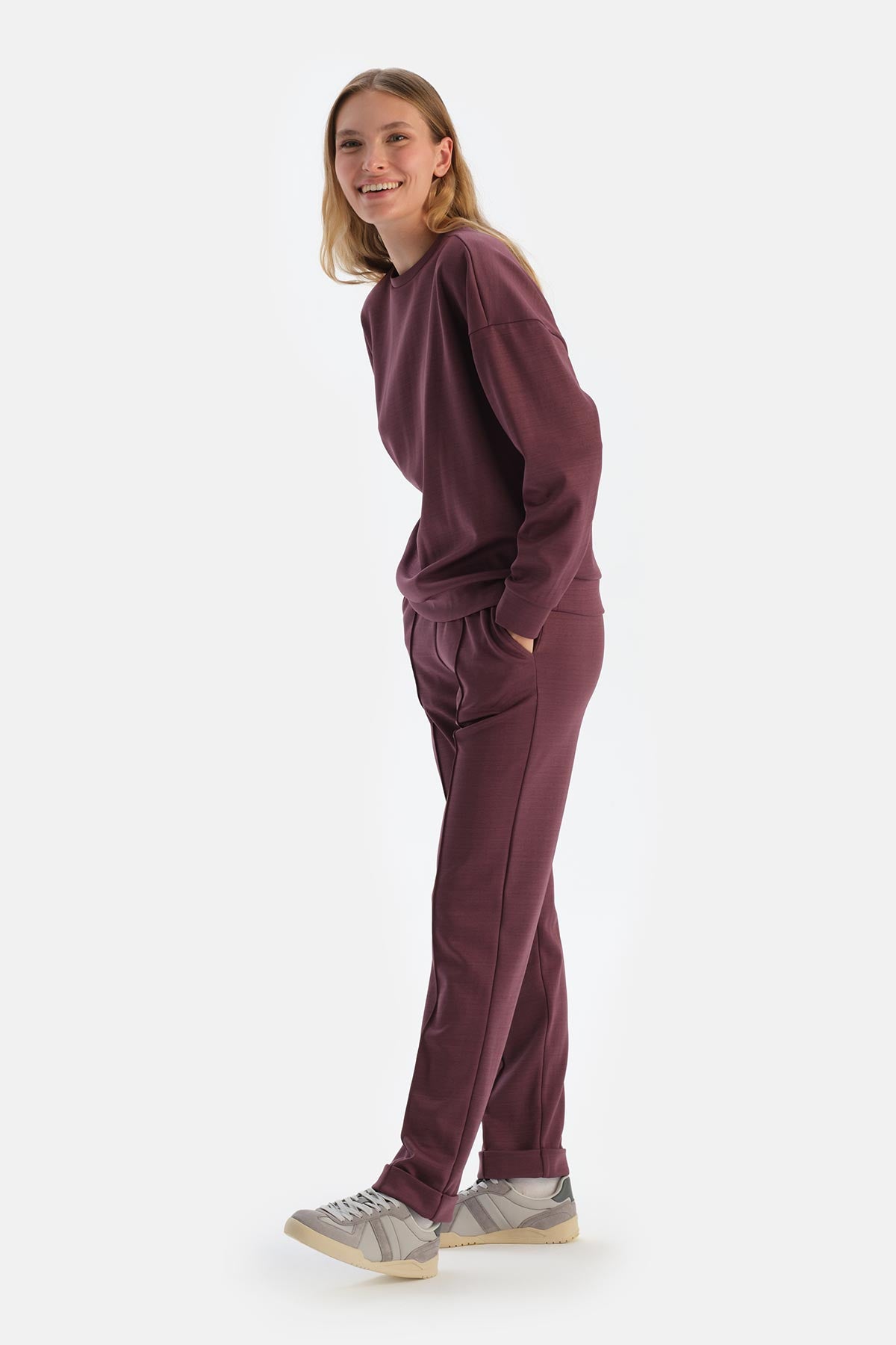 Mürdüm Basıc Modal Sweatshırt