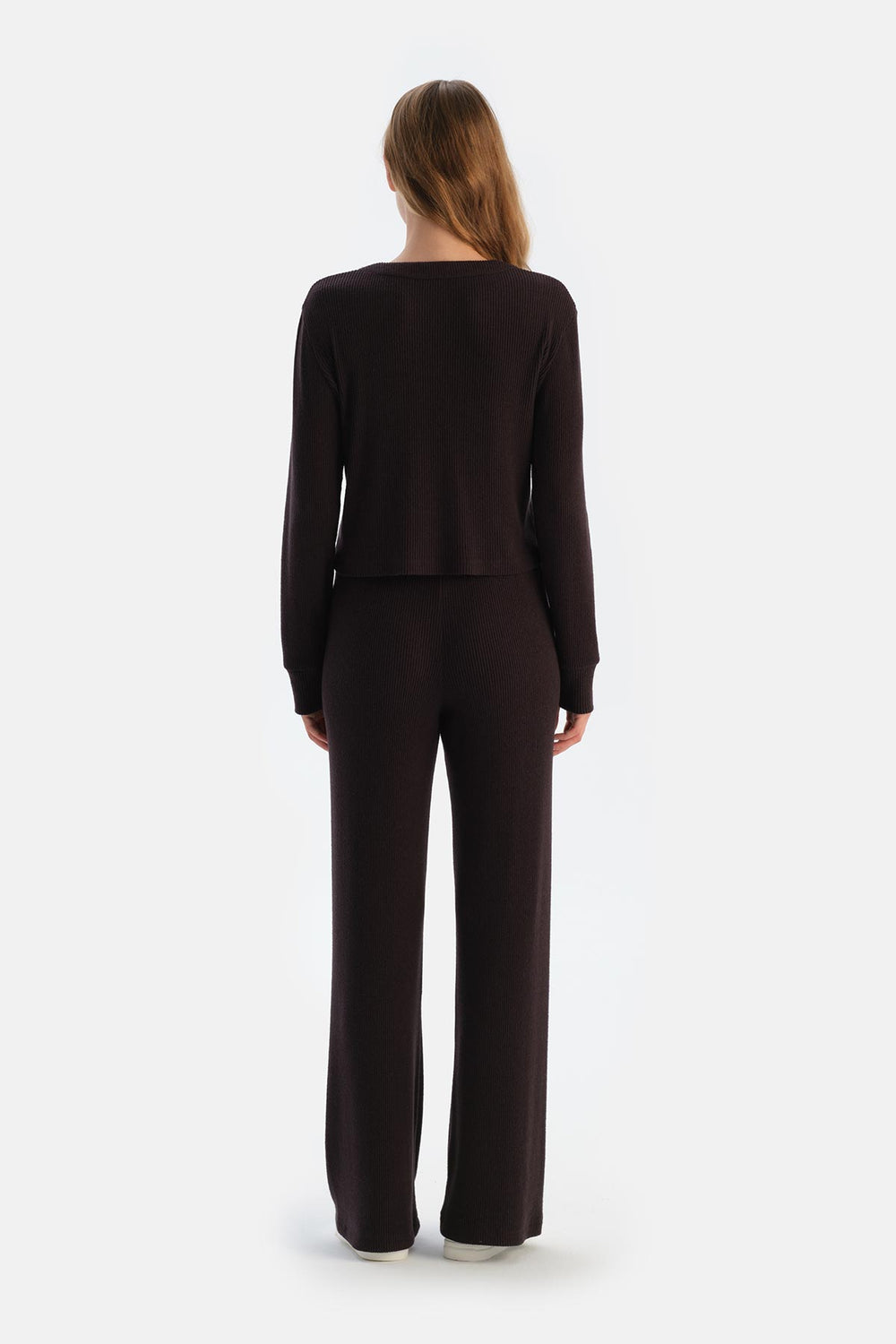 Koyu Kahve Kaşkorse Düğmeli Hırka