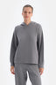 Grey Melange HOODED SOFT TOUCH SWEATSHIRT