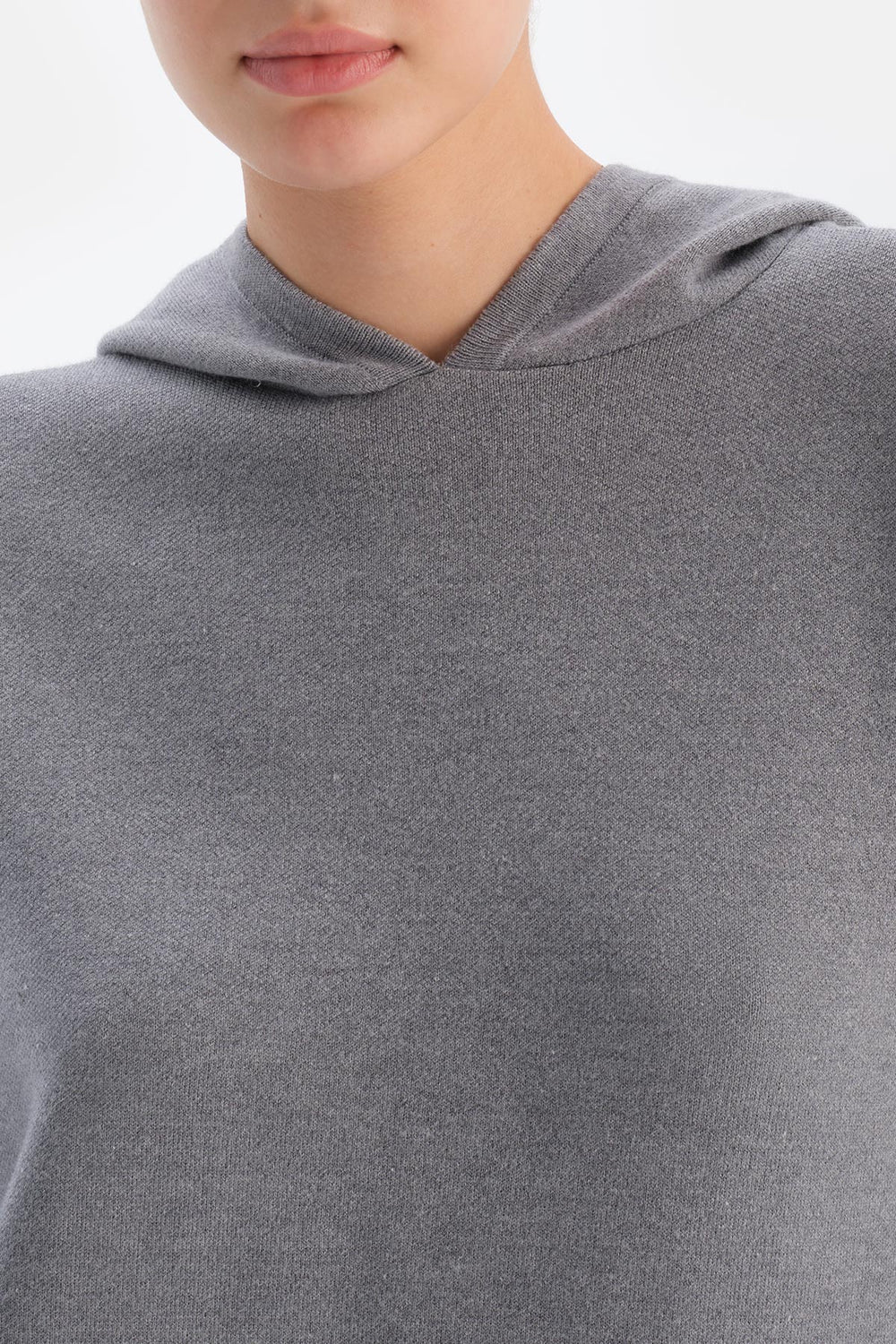 Grey Melange HOODED SOFT TOUCH SWEATSHIRT