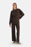 Dark Brown MODAL TROUSERS WITH HIDDEN ZIPPER