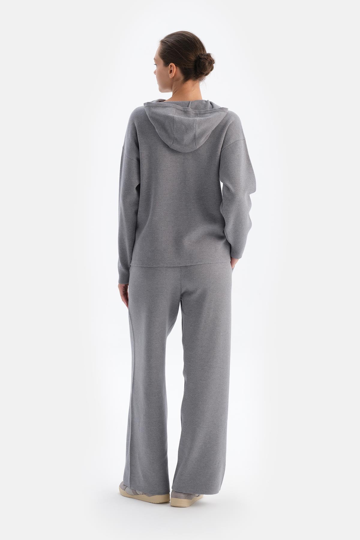 Gri Melanj Soft Tuşeli Pantolon