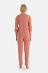 Dusty Rose LONG SLEEVE V-NECK T-SHIRT TROUSERS PAJAMA SET