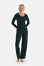 Dark Green LONG SLEEVE VISCOSE CAMSOSET T-SHIRT TROUSERS PAJAMA SET
