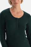 Dark Green LONG SLEEVE VISCOSE CAMSOSET T-SHIRT TROUSERS PAJAMA SET