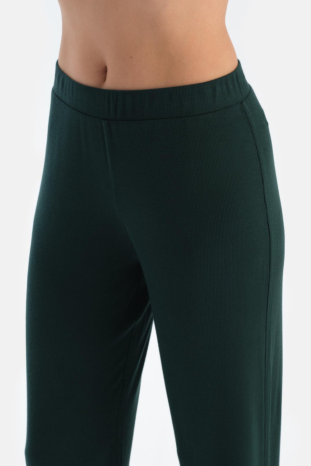 Dark Green LONG SLEEVE VISCOSE CAMSOSET T-SHIRT TROUSERS PAJAMA SET