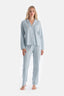 Light Blue STRIPED COMBED MODAL SHIRT PAJAMA SET