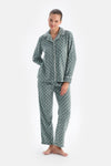 Light Grey POLKA DOT FLEECE SHIRT AND TROUSERS PAJAMA SET