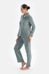 Light Grey POLKA DOT FLEECE SHIRT AND TROUSERS PAJAMA SET