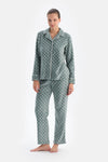Light Grey POLKA DOT FLEECE SHIRT AND TROUSERS PAJAMA SET