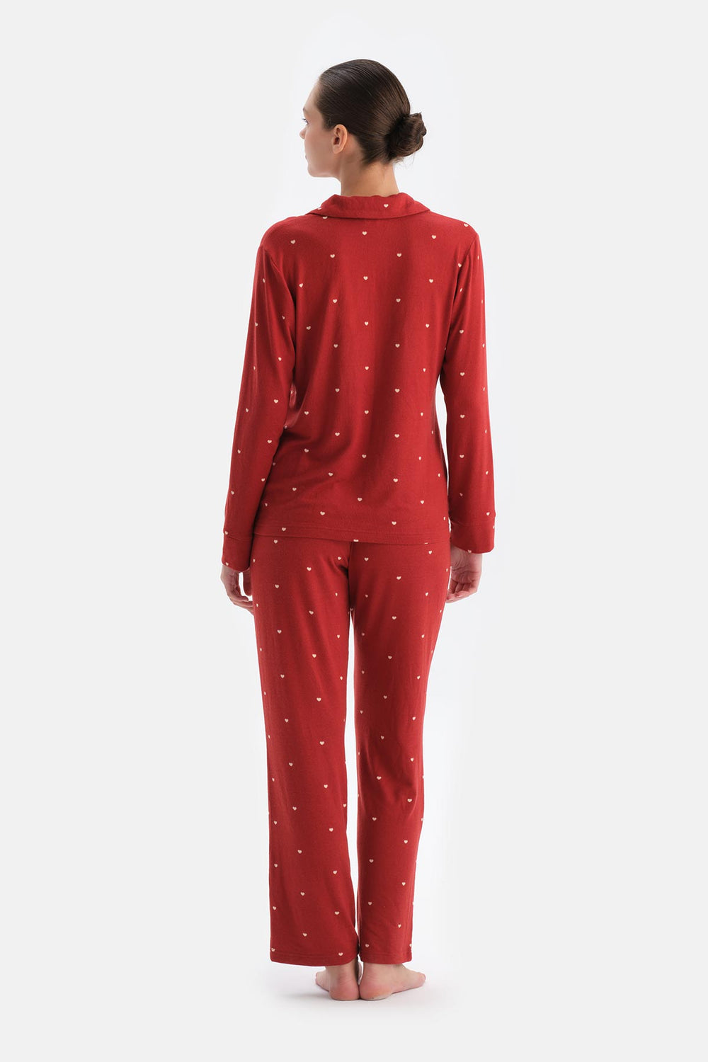 Red POLKA DOT THERMAL SHIRT TROUSERS PAJAMA SET