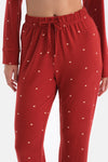 Red POLKA DOT THERMAL SHIRT TROUSERS PAJAMA SET
