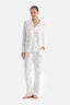 Ekru Metraj Baskılı Termal Gömlek Pantolon Pijama Takımı