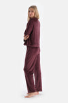 Damson CREW NECK LONG SLEEVE VELVET PAJAMA SET