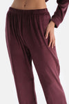 Damson CREW NECK LONG SLEEVE VELVET PAJAMA SET