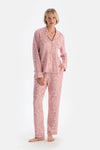 Light Pink ZEBRA PATTERNED SHIRT AND TROUSERS PAJAMA SET