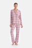 Soft Pink PLAID THERMAL SHIRT TROUSERS PAJAMA SET