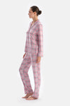 Soft Pink PLAID THERMAL SHIRT TROUSERS PAJAMA SET