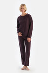 Damson BOAT NECK LACE DETAILED COMBED MODAL PAJAMA SET