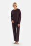 Damson BOAT NECK LACE DETAILED COMBED MODAL PAJAMA SET