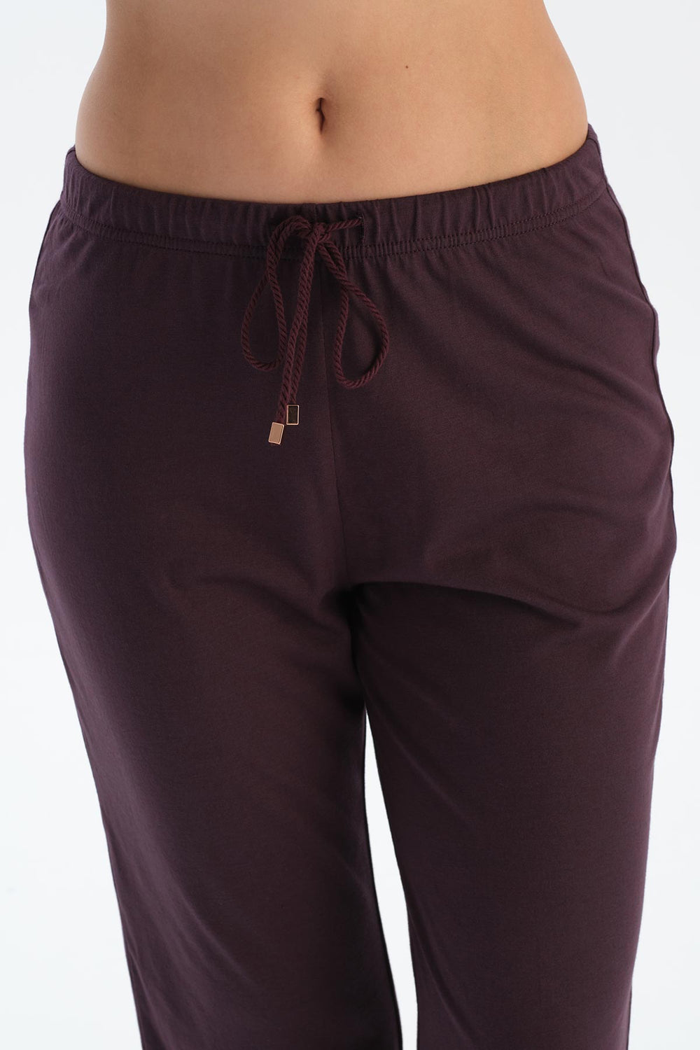 Damson BOAT NECK LACE DETAILED COMBED MODAL PAJAMA SET