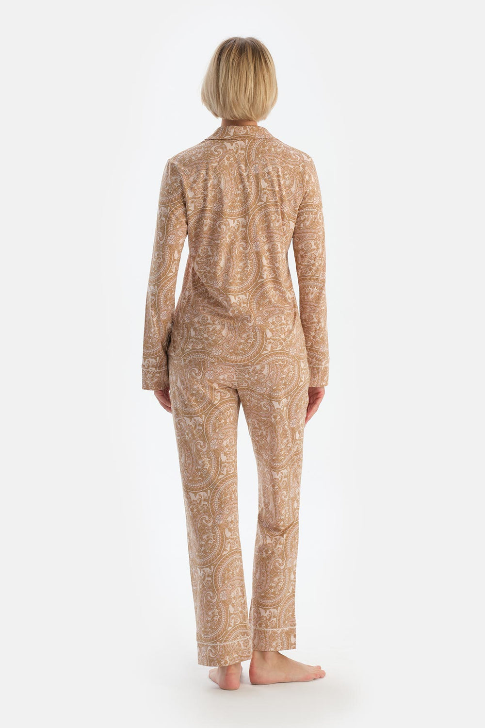 Light Pink COMBED MODAL SHIRT TROUSERS PAJAMA SET