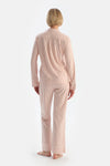 Light Pink STRIPED COMBED MODAL SHIRT TROUSERS PAJAMA SET