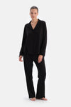 Black SHIRT AND TROUSERS PAJAMA SET