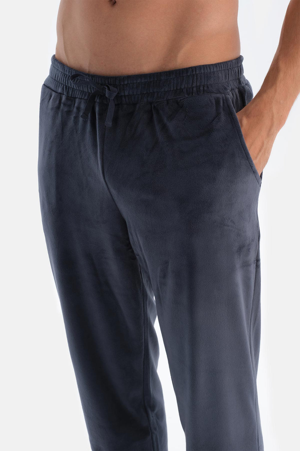 Navy CREW NECK LONG SLEEVE T-SHIRT PANTS PAJAMA SET