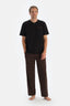 Navy SHORT SLEEVE T-SHIRT TROUSERS PAJAMA SET