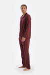 Bordeaux STRIPED LONG SLEEVE SHIRT TROUSERS PAJAMA SET