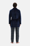 Navy FLEECE DRESSING GOWN