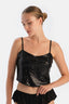 Black Sequined Crop Top