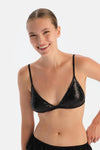 Black Sequined Triangle Bralette