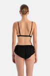 Siyah Payetli Üçgen Form Bralet