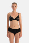 Siyah Payetli Üçgen Form Bralet