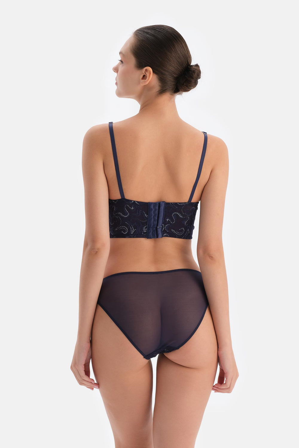 Navy Lacy Bustier with Accessory Detail