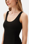 Black BASIC MODAL SQUARE COLLAR TANKTOP