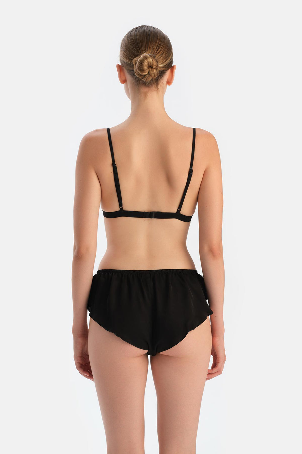 Black Ruffled Brief Panties