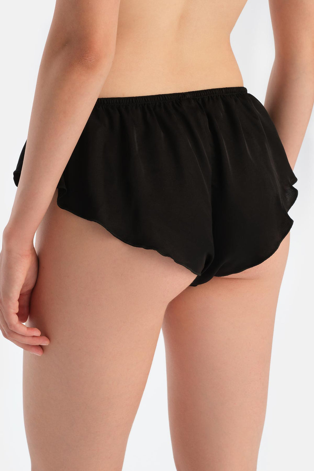 Black Ruffled Brief Panties