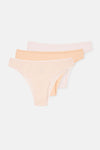 Light Salmon-Soft Pink 3-PACK PATTERNED BRAZILIAN PANTIES