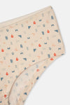 Ecru-Gray Blue-Powder 3-PACK PATTERNED HIPSTER PANTIES