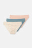 Ecru-Gray Blue-Powder 3-PACK PATTERNED BRIEF PANTIES