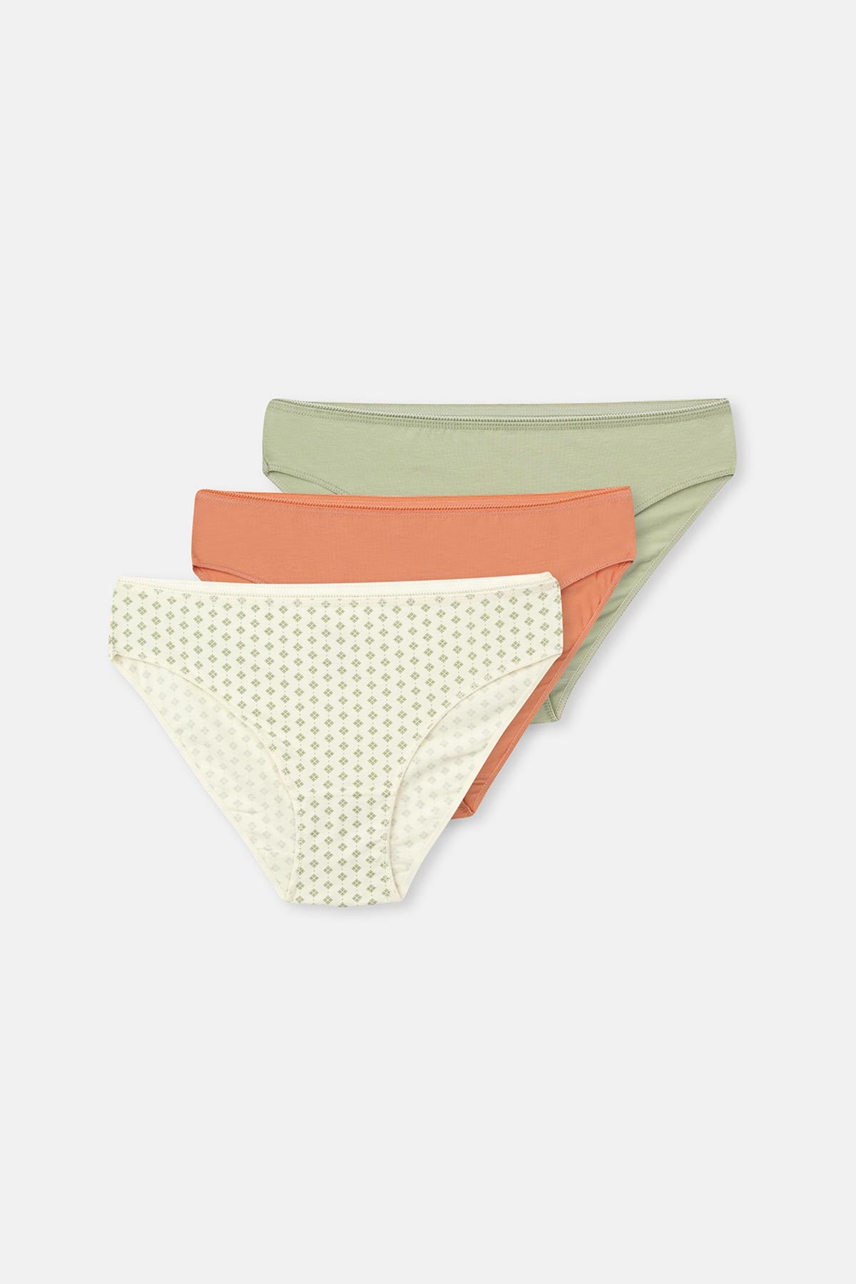 Salmon-Green 3-PACK PATTERNED BRIEF PANTIES
