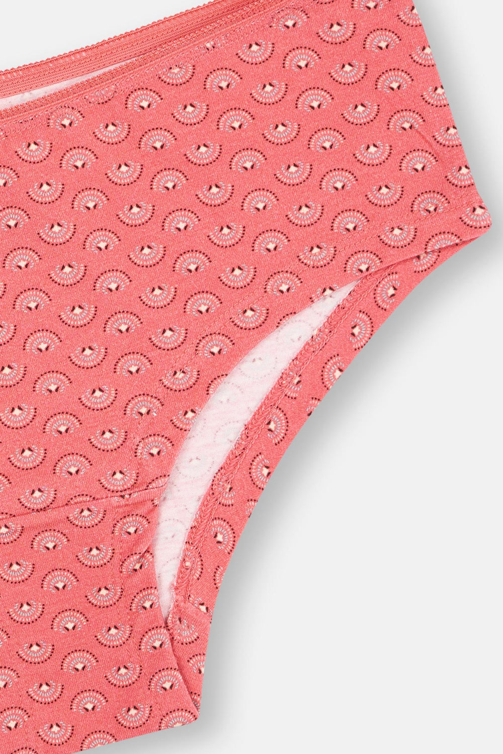 Mürdüm-Pembe-Turkuaz Kadın 3'Lü Desenli Hıpster Külot