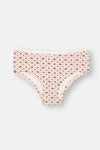 Ecru-Red-Milky Coffee 3-PACK PATTERNED HIPSTER PANTIES