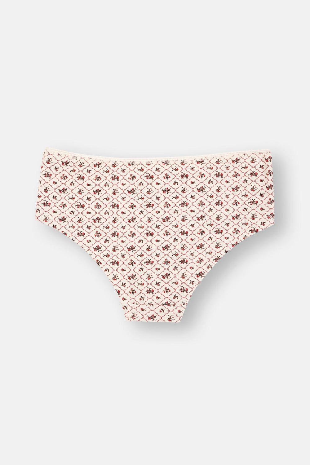 Ecru-Red-Milky Coffee 3-PACK PATTERNED HIPSTER PANTIES