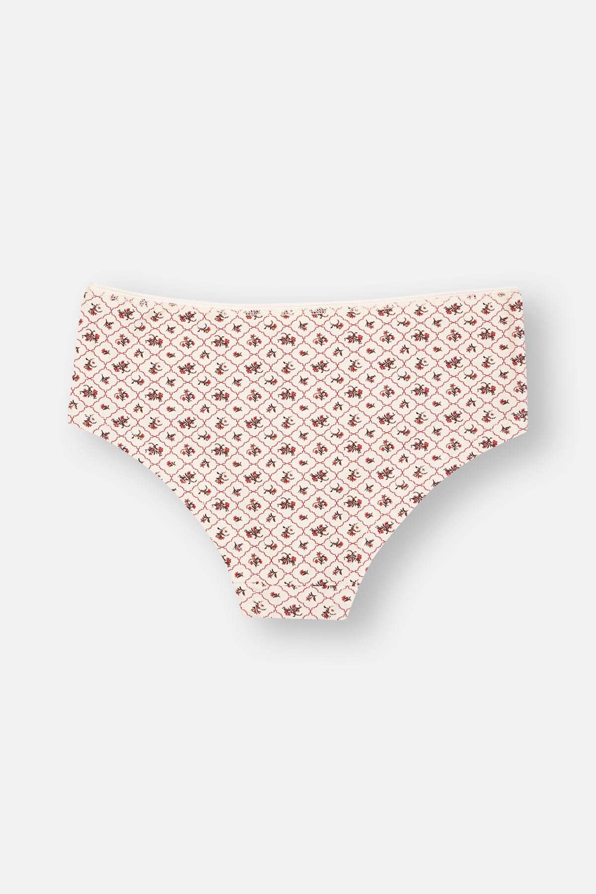 Ecru-Red-Milky Coffee 3-PACK PATTERNED HIPSTER PANTIES